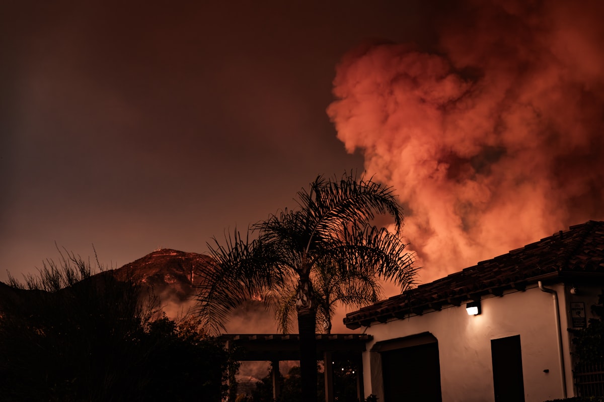 Wildfire smoke over the region